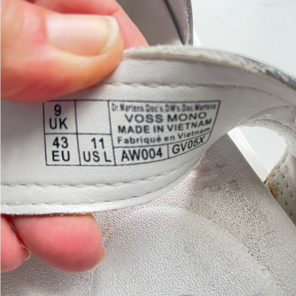 Dr. Martens Women's Voss Mono White Leather Double Strap Buckled Sandals 11.5 - Picture 10 of 12